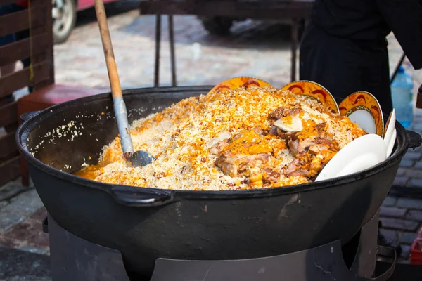 Pilaw Wielki Kocioł Gotowania — Zdjęcie stockowe
