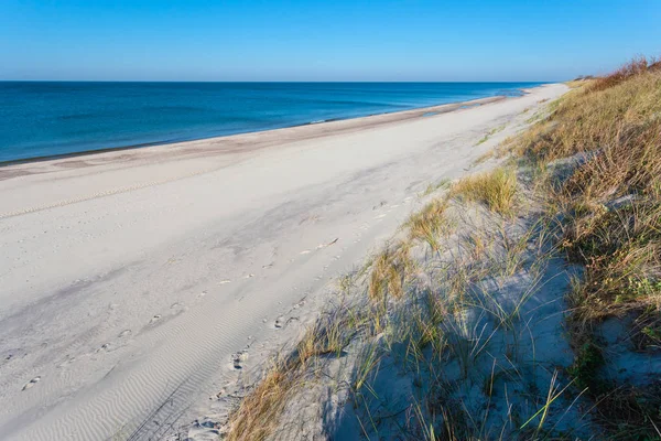 Jasne Dzikiej Plaży Białym Piaskiem Przez Błękitne Morze Park Narodowy — Zdjęcie stockowe