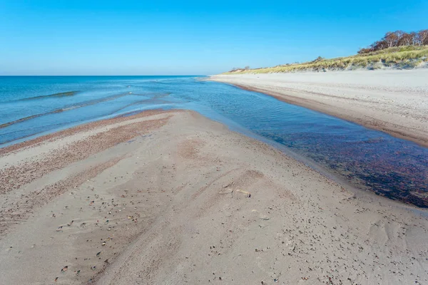 Bright Wild Beach White Sand Blue Sea Curonian Spit National — Stock Photo, Image