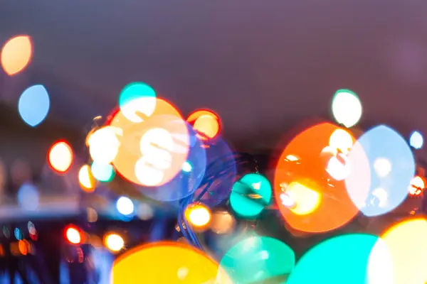 Felle Kleurrijke Lichten Van Kerstmis Slingers Beeld Wazig — Stockfoto