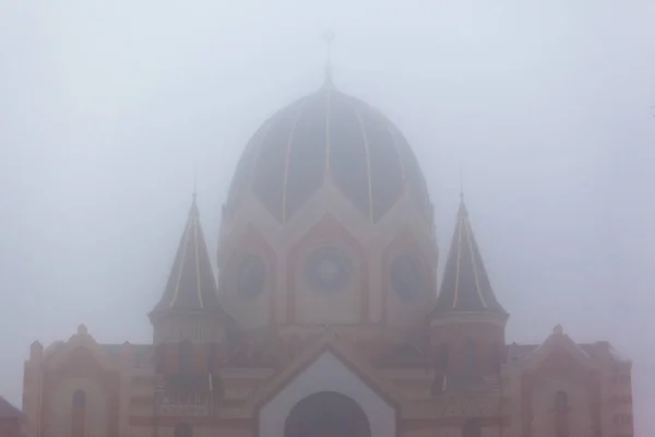 Bellissimo Edificio Storico Nella Fitta Nebbia — Foto Stock