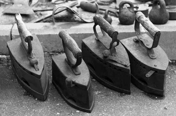 Old irons in the grey.