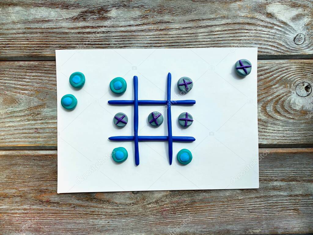 TIC TAC toe is a craft game made of plasticine.