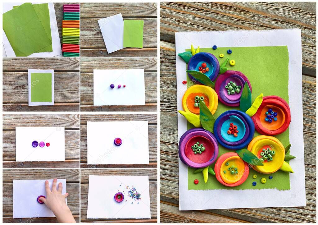 Greeting card craft from plasticine