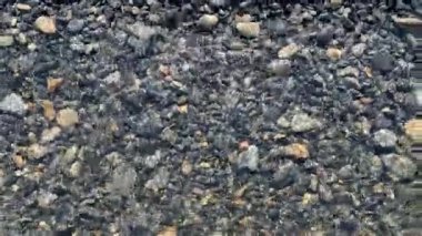 Temiz su ve çakıl taşlarıyla açık deniz.