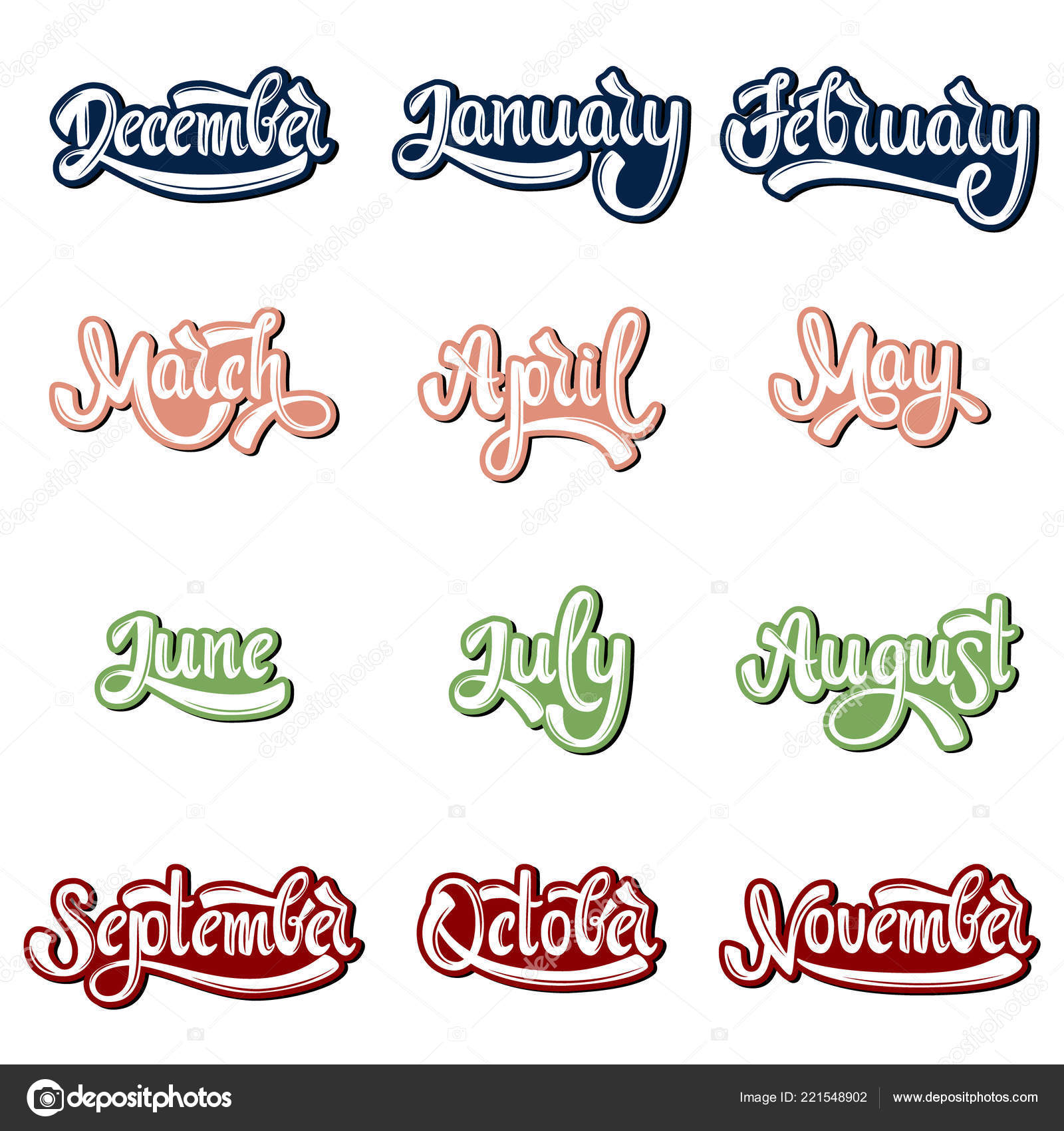 January February March April May June July August September October Stock Vector Image By C Markovakristina January February March April May June July August September October Stock Vector Image By C Markovakristina
