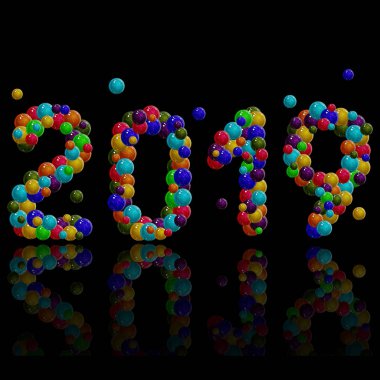 2019 mutlu yeni yıl. Vektör.