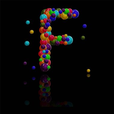 F. alfabe harf. Vektör.