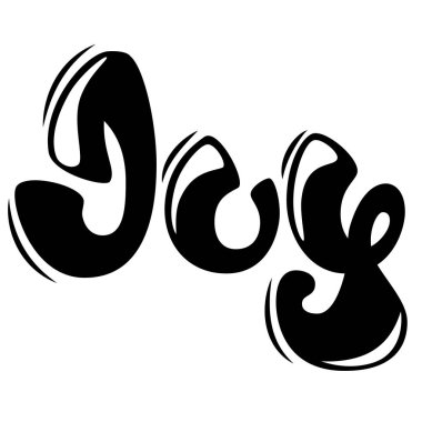 Sevinç. Yazı tasarımı. El yazısı tipografi. Vektör