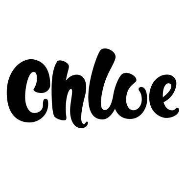 Female name - Chloe. Lettering design. Handwritten typography. Vector
