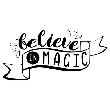  Yazıt - Sihre inanır. Yazı tasarımı. El yazısı tipografi. Vektör