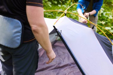 bir çadır, bir kamp turist çıkarmak