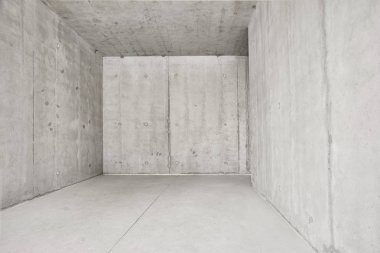 Soyut modern iç, boş oda tutamaçlarından beton duvarlar - bakış açısı ile