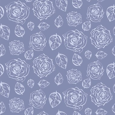 İhale soluk mavi model gül ve yaprakları