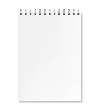 Gerçekçi dikey vektör beyaz çarşaf defter