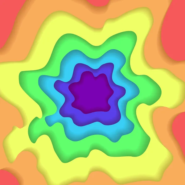 Abstrakte wellige quadratische Regenbogen Papier geschnitten Hintergrund — Stockvektor