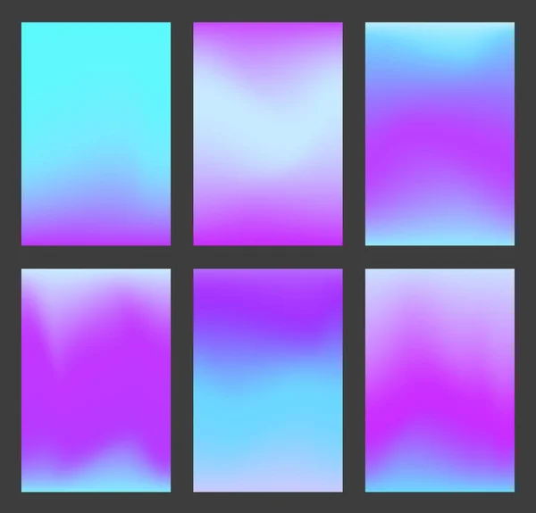 Ensemble de dégradé calme bleu et violet ui fond — Image vectorielle