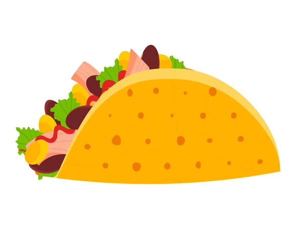 Söta färgglada mexikansk taco symbol — Stock vektor