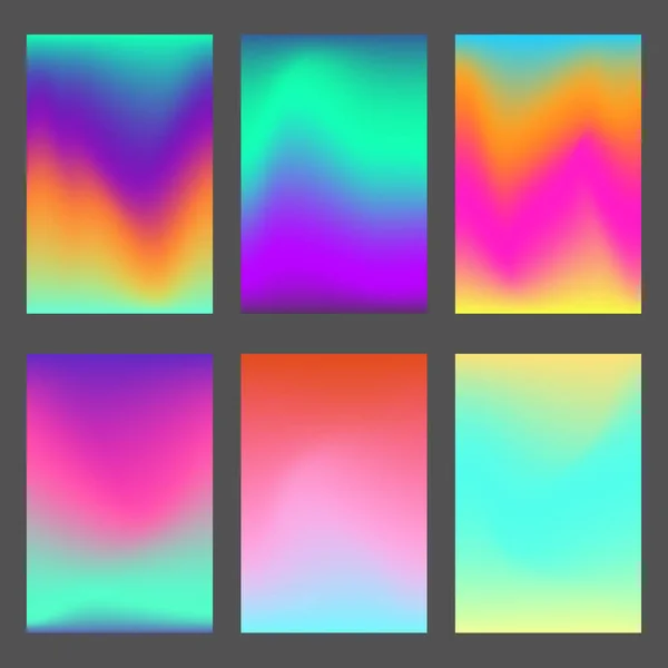 Ensemble de fonds ui dynamiques ondulés lumineux — Image vectorielle