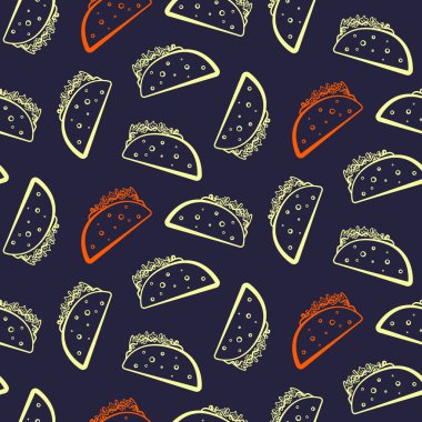 Sarı ve kırmızı tacos koyu örnek üzerinde kontrast