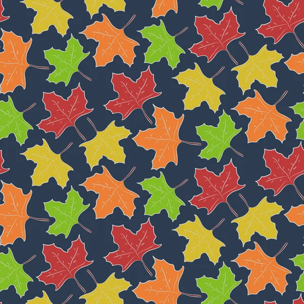 Herbstmuster mit fallenden Ahornblättern — Stockvektor