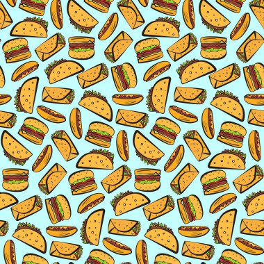 Lokanta sembollerin karışıklık ile parlak desen