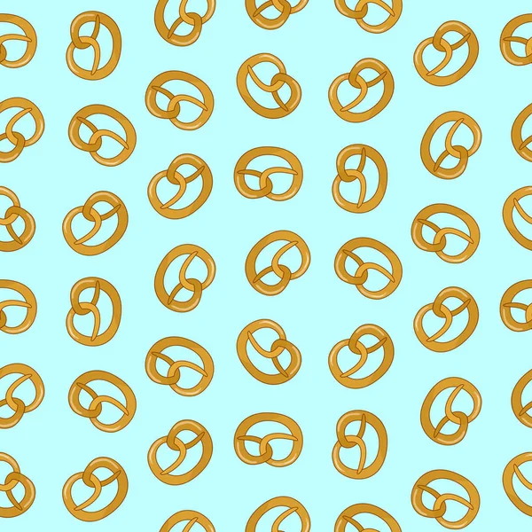 Lindo patrón oktoberfest con sabrosos pretzels — Vector de stock