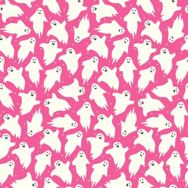 Küçük dans eden hayaletler ile şirin pembe desen
