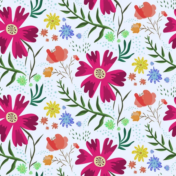 Lumineux motif floral d'été coloré — Image vectorielle