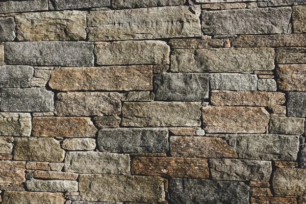 Old Urban Gray Brown Natural Rock Bricks Wall Background City — Stock Photo, Image
