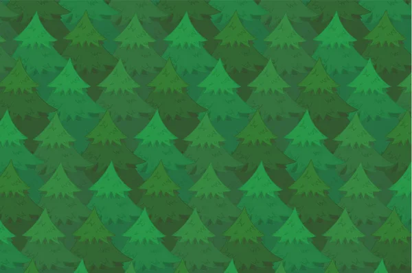 Luminoso Sfondo Orizzontale Con Conifere Verdi Sovrapposte Carino Abeti Natale — Vettoriale Stock