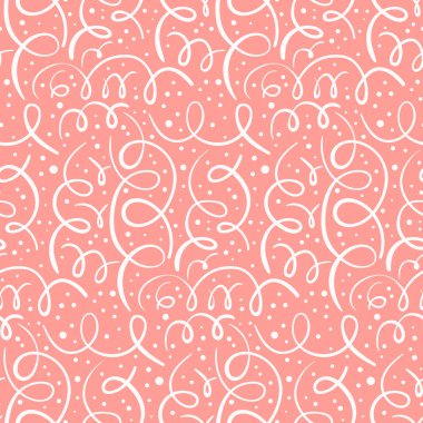 Elle çizilmiş swirls ile ihale mercan desen