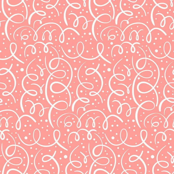 手描き渦巻きと柔らかいサンゴ パターン — ストックベクタ