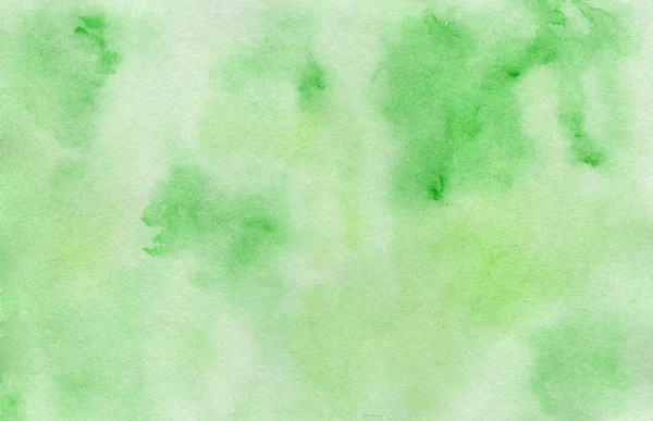 明亮的手绘绿色水彩背景 — 图库照片