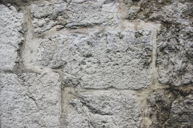 Kentsel tuğla duvar eski kirli gri closeup