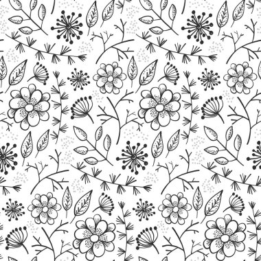 Anahat çiçek ve otlar ile çiçek desenli