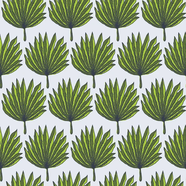 Lumineux vert feuille de palmier tropical motif — Image vectorielle