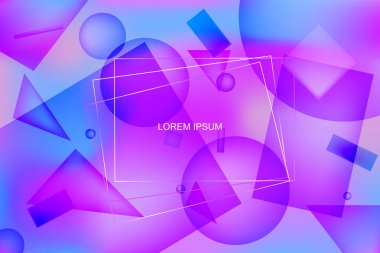 Geometrik şekillerle mor hareketli arka plan