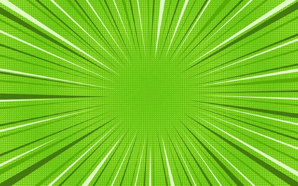 Leuchtend grüne explodierende Retro-Comic-Hintergrund — Stockvektor