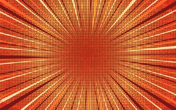 明るいオレンジと赤の漫画の背景を爆発 — ストックベクタ