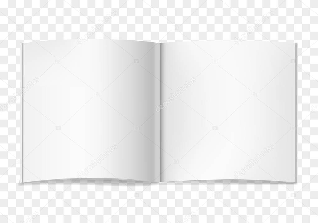 White vector realistic square opened book