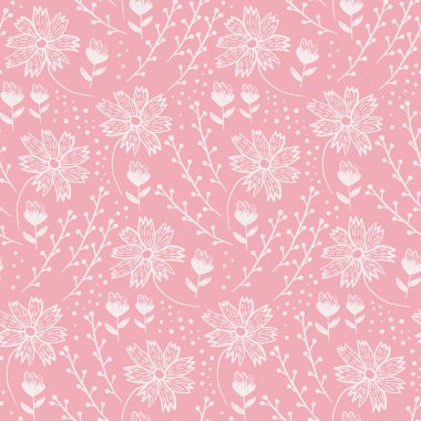 Modaya uygun mercan çiçek desenli çiçek ve otlar ile