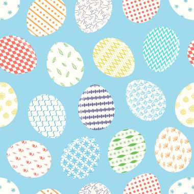 Şirin mavi model ile dekore edilmiş Paskalya yumurtaları