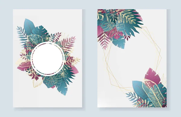 Tebrik kartları ile mavi tropikal kümesi bırakır