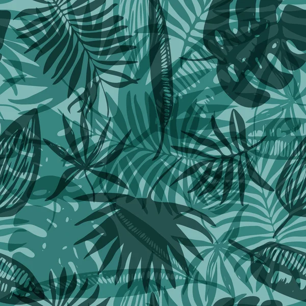 Tropikal yaprakları karışıklık ile zümrüt renk deseni