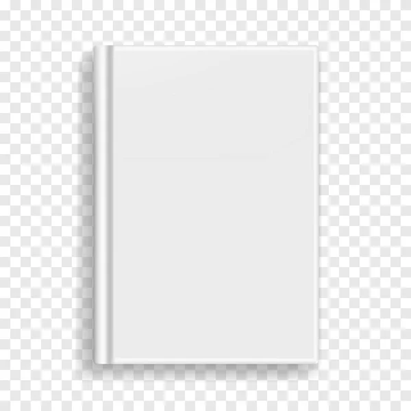 Libro rectangular blanco o maqueta de portada de libro fotográfico — Vector de stock