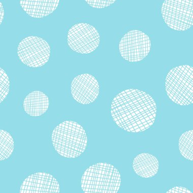 Doodle çizgili daireler ile açık mavi desen