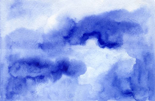 Drámai sötét és világos kék akvarell háttér — Stock Fotó