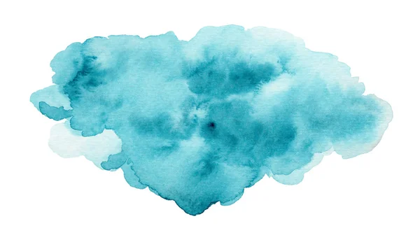 Lugn uttrycksfull blå och turkos akvarell BLOB — Stockfoto