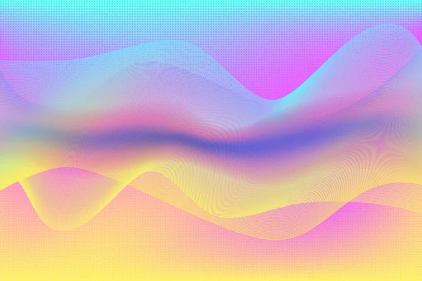 Abstracte golvende holografische levendige kleur achtergrond — Stockvector